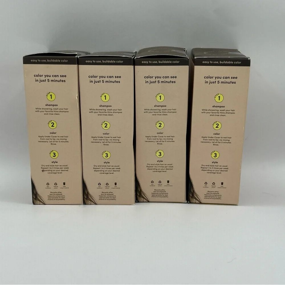 4X Hims Under Cover Hair Color & Conditioner Rich Black 5 fl oz New